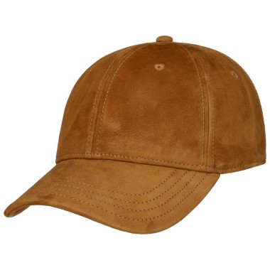 Czapka z daszkiem baseball cap goat suede skórzana koniakowa | Stetson