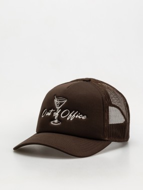 Czapka trucker out of office brązowa | Brixton