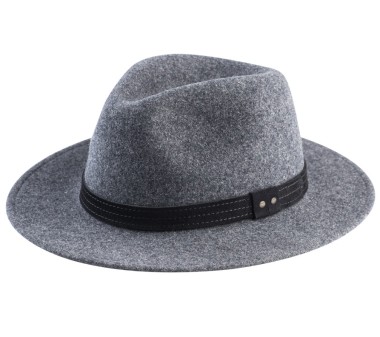 Kapelusz gino wełniany szary unisex | Polkap